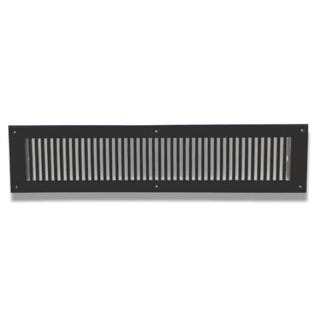 Retour mural en fonte d'aluminium, 24" L x 3" W x 0.6" H, Noir