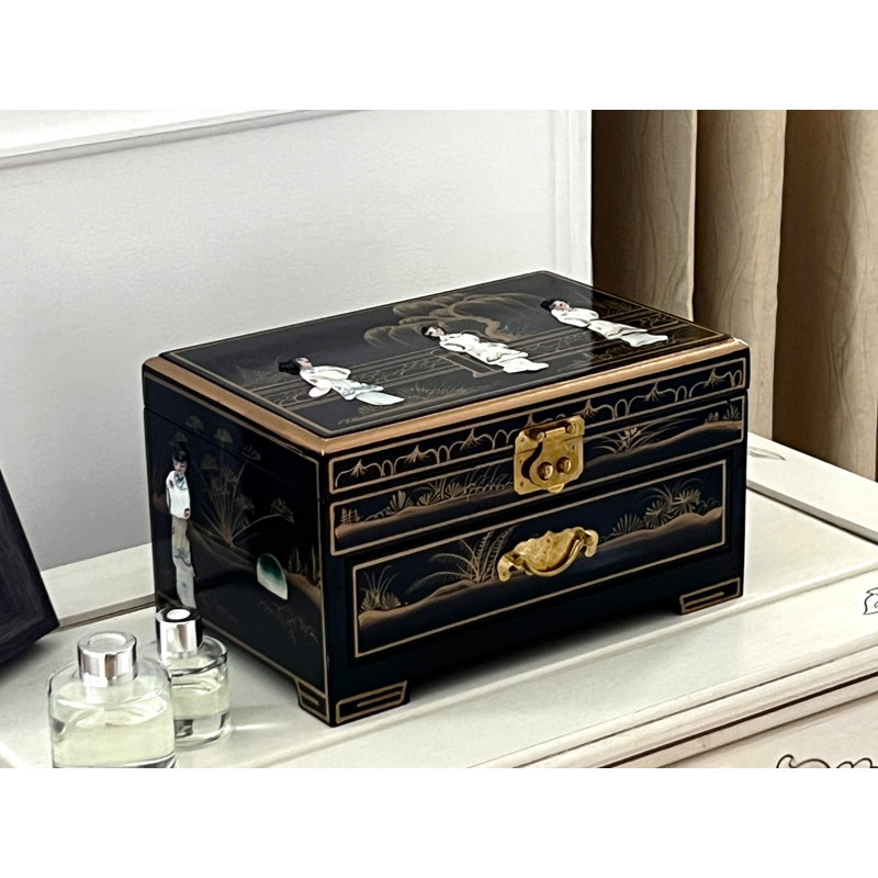 Oriental Chinese Mother of Pearl Jewellery Box