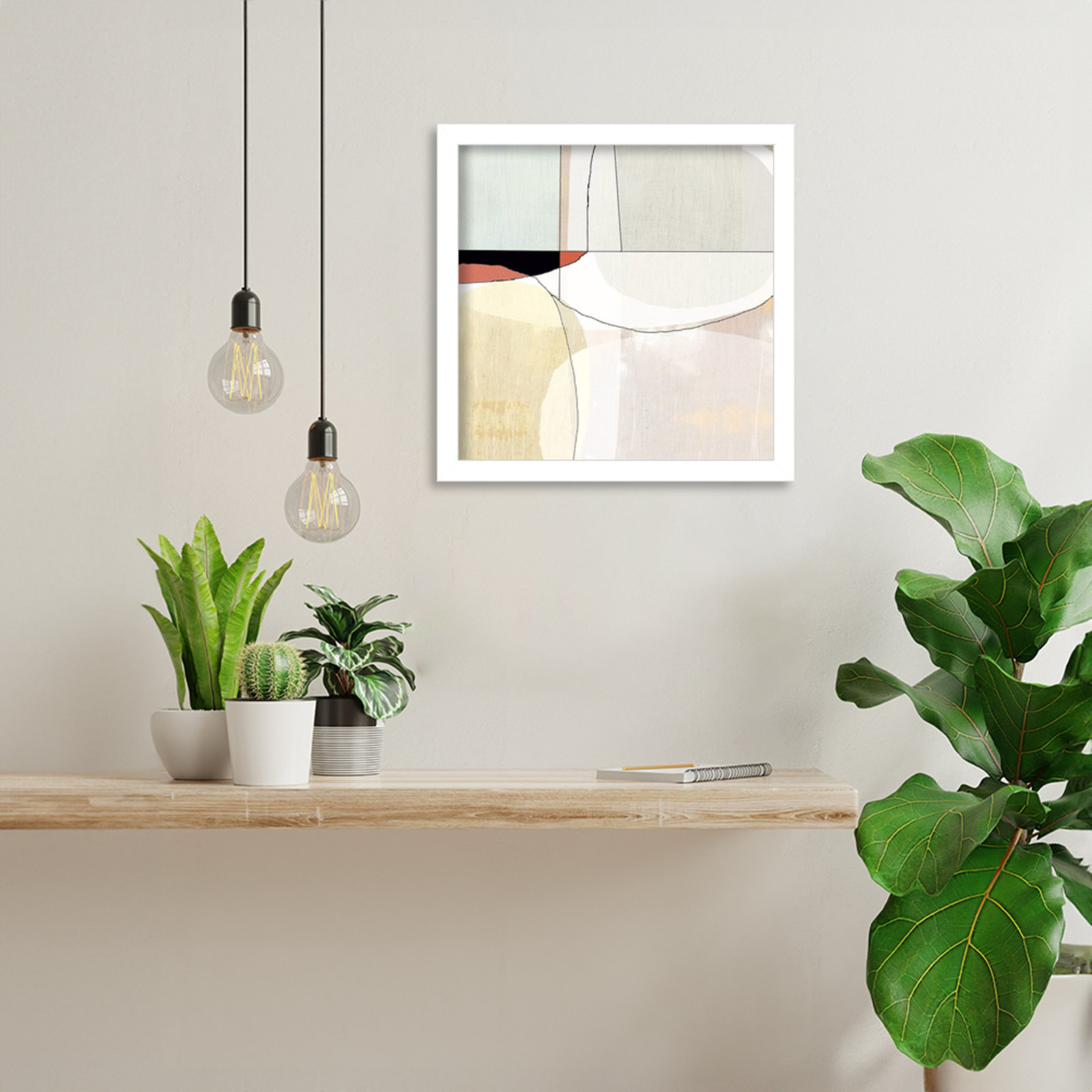Flagler "Beholder III" Print by Sisa Jasper, 13" H x 13" W, White