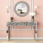 Amla 120cm Mirrored Glass Console Table Crystal Inlay Home Decor