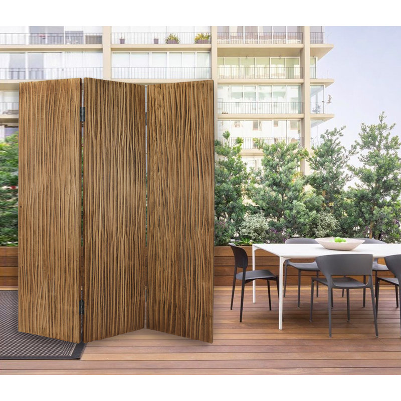 Cloison pliante en bois massif Mandalay, H 71 po x l 53 po x P 1 po