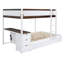 Lit superposé double avec lit gigogne simple, rangement et bureau, blanc et noyer-7298729-7298731