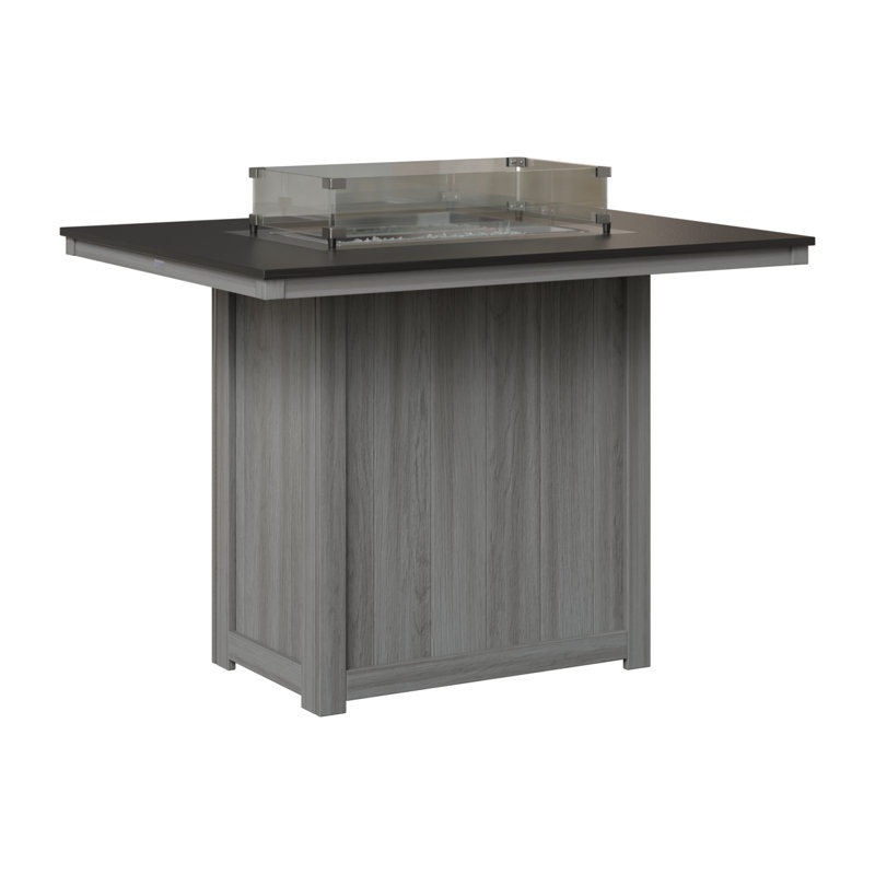 Foyer de table berlinois Donoma, H 39 po x l 41 po x P 54 po, Plateau martelé noir avec base en bois flotté gr