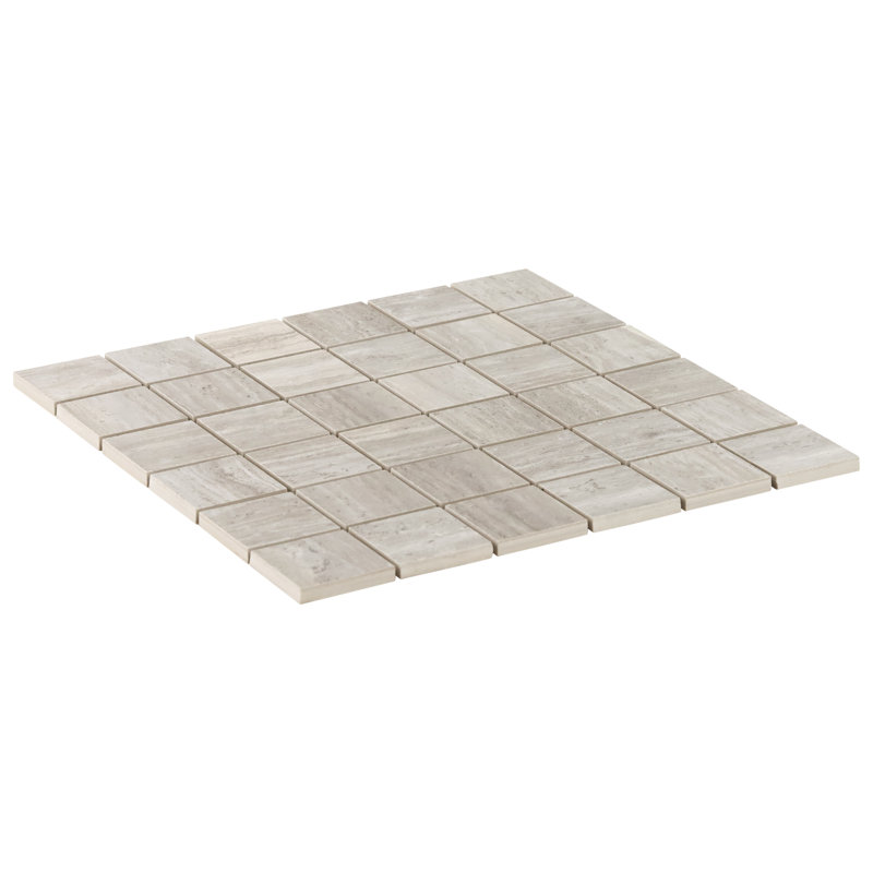 Carreau de mosaïque en porcelaine 12 po x 12 po Roswell (0,96 pi2 / chaque), gris