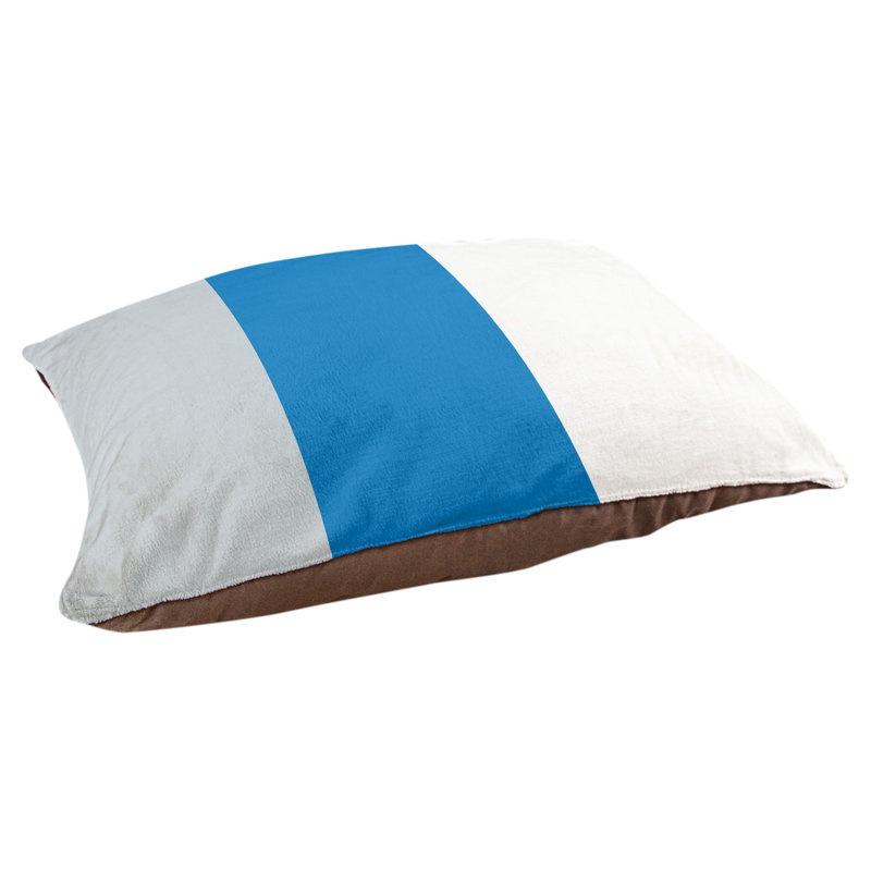 Coussin Designer, Grand (L 40 po x l 50 po), Argent / bleu / blanc