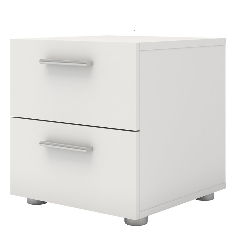 Otho 40cm W Manufactured Wood Bedside Table, White