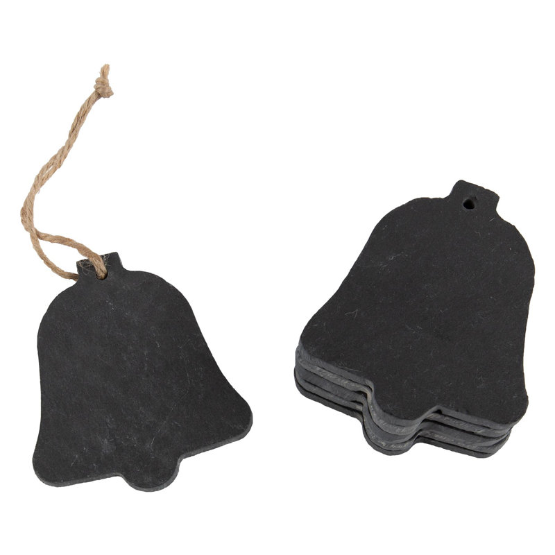 Nicola Spring - Slate Christmas Tree Decorations - 7 x 8.5cm - Bell