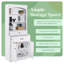 Armoire de rangement blanche avec deux portes, tiroirs, tablette réglable et trois tablettes ouvertes blanches-1050972661