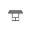 Pavia 48" Power Coated Aluminum Dining Table-835512079