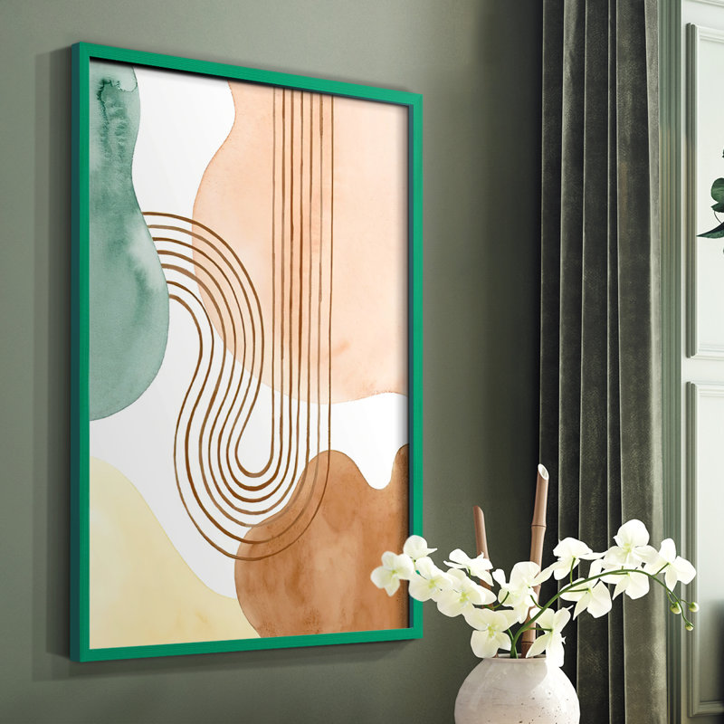 «Spring Shapes II», reproduction encadrée - bois massif, Vert, H 10 po x l 8 po