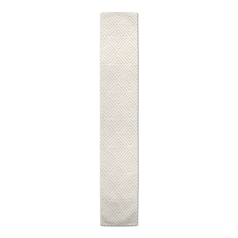 Barimah Rectangle Geometric Polyester Table Runner, 90" x 16"
