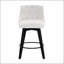 Chaises de comptoir pivotantes, tissu de lin moderne avec dossier capitonné, tabourets de bar élégants, ensemble de 2 pour bar, îlot de cuisine, salle à manger, blanc-39322802