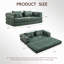 Canapé-lit convertible pliant, grand lit en chenille de 79 po avec accoudoirs amovibles, canapé 2 places sans assemblage, futon double pour le salon et la chambre à coucher-2077758446