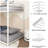 White Twin Over Metal Bunk Bed, Frame, Features, No Box Spring, Fits Mattresses Of Correct Dimensions Bed Support, Stable , Reinforced Guardrails, Fast Installation