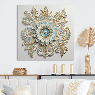 Arrangements floraux bohémiens blancs et bleus - Botanicals abstraits, art mural