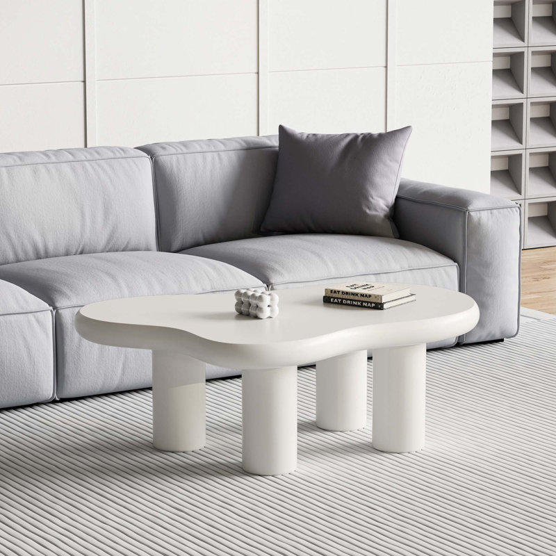 Table basse avec 4 pieds Cloud, Blanc