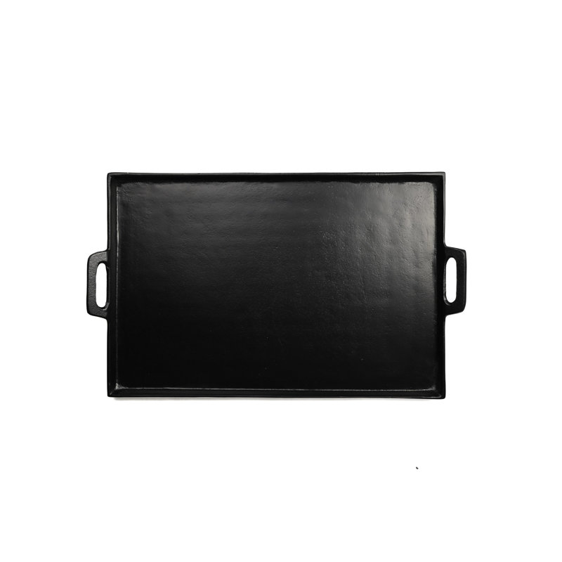 Black Alum. Tray With Handles, 2" H x 15" W x 25" D