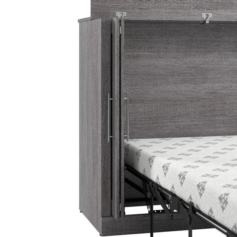 Arlex Murphy Cabinet Bed with Mattress, Full / Double, Gray