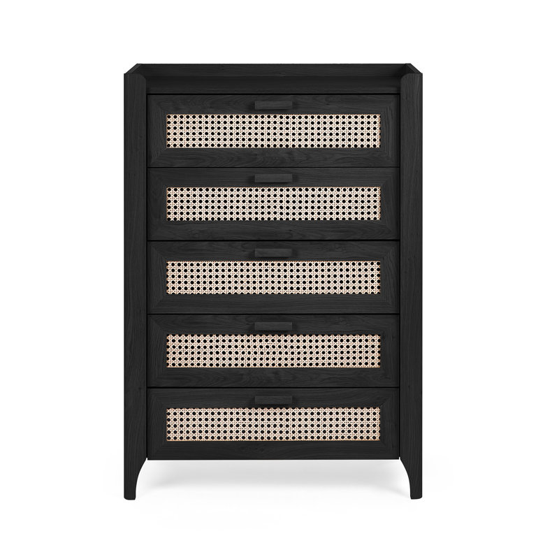 Albelo 80cm W 5 - Drawer Chest of Drawers, Black