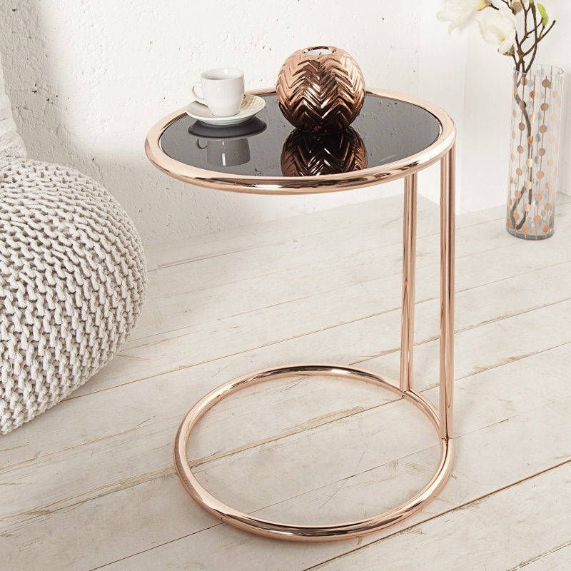 Adrianna Side Table, Gold, Black