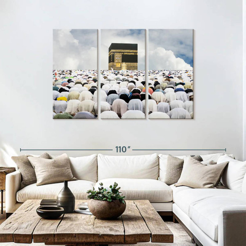 Pèlerins priant de Kaaba, H 48 po x l 74 po