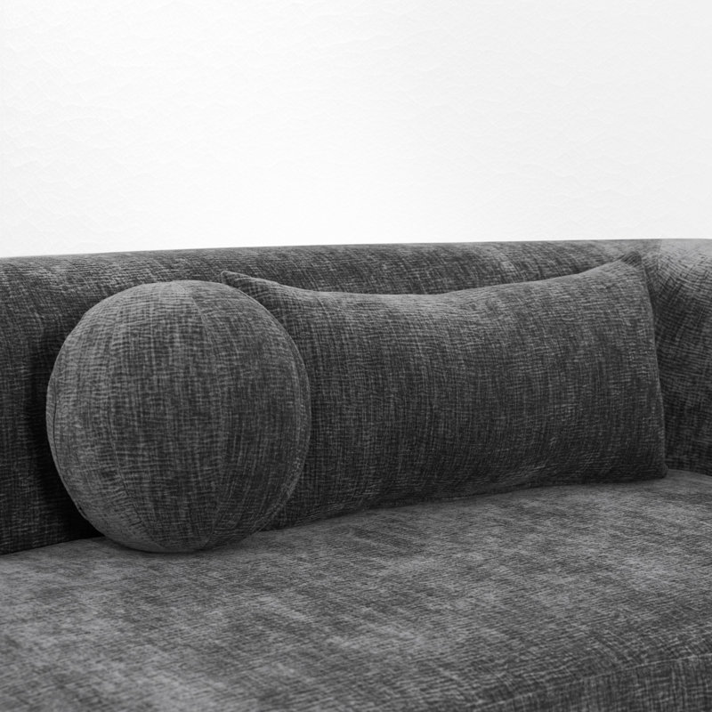 Canapé modulaire courbé 3 pièces, canapé rembourré sans cadre avec coussins 3 pièces, Grey Chenille