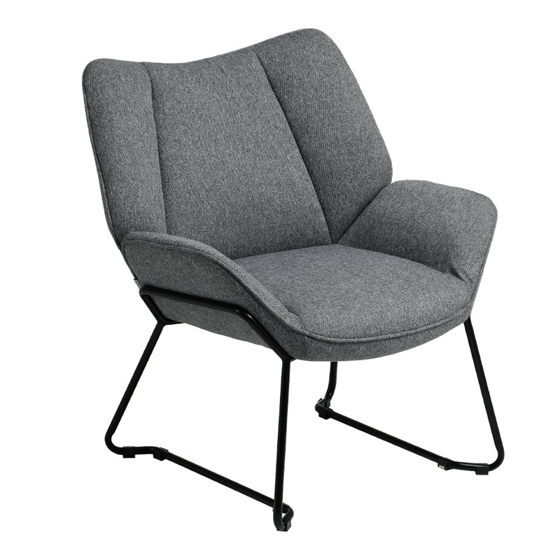 Nygia Upholstered Armchair, Dark Grey
