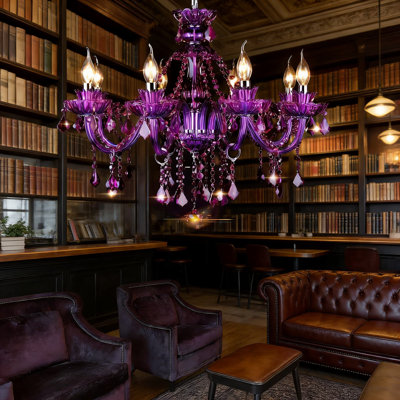 Luminaire en cristal moderne avec 8 lumières, cristaux K9 et conception de bougie pour la salle à manger, le salon, la chambre à coucher ou le vestibule