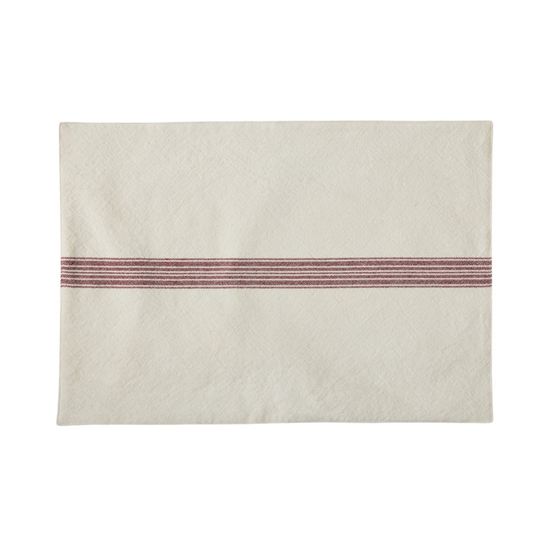 Rectangle Placemats, Vintage Stripe, Merlot Red