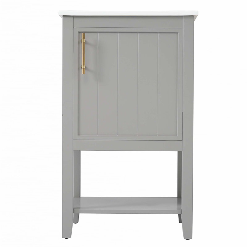 Meuble-lavabo de 20 po avec lavabo, Gris
