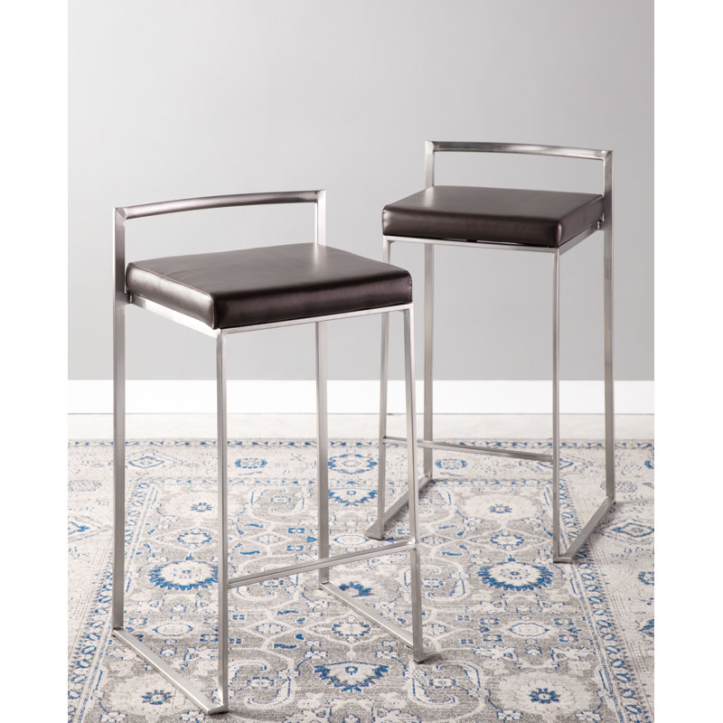 Tabouret de bar et de comptoir empilable Ernestine, Tabouret de comptoir (siège d'une hauteur de 27 p