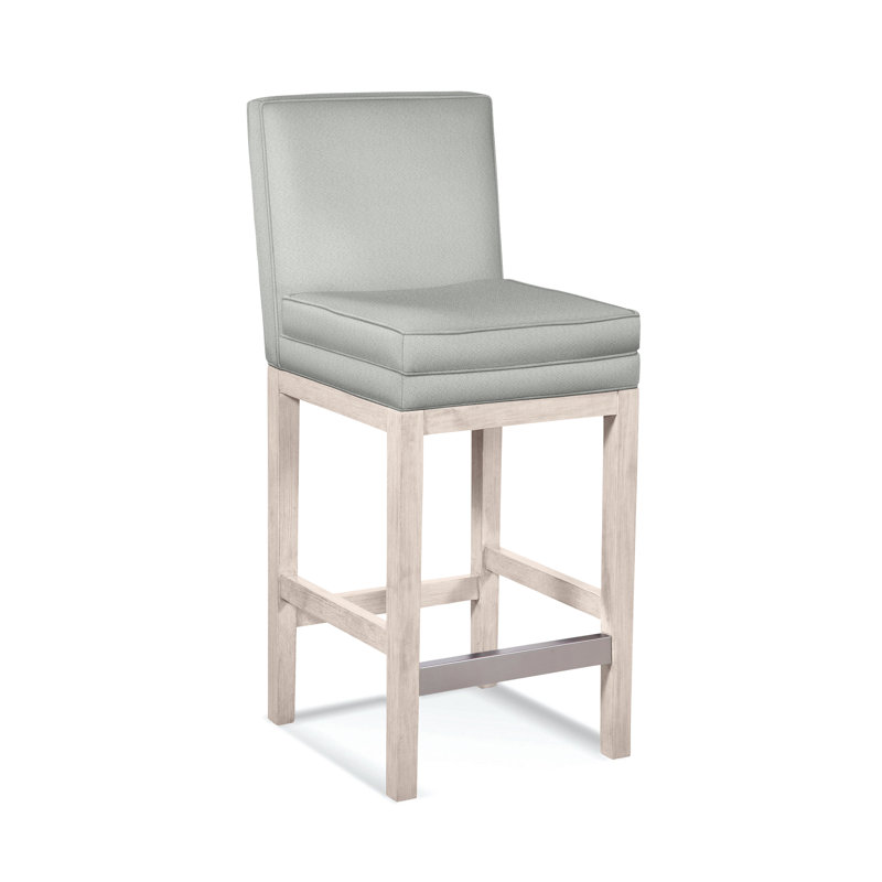Upholstered Stool, Gray Sugar Performance; 0863-84, Bisque Finish