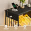 Commode en tissu avec support suspendu, armoire à 6 tiroirs avec lumières DEL et station de charge-129469774