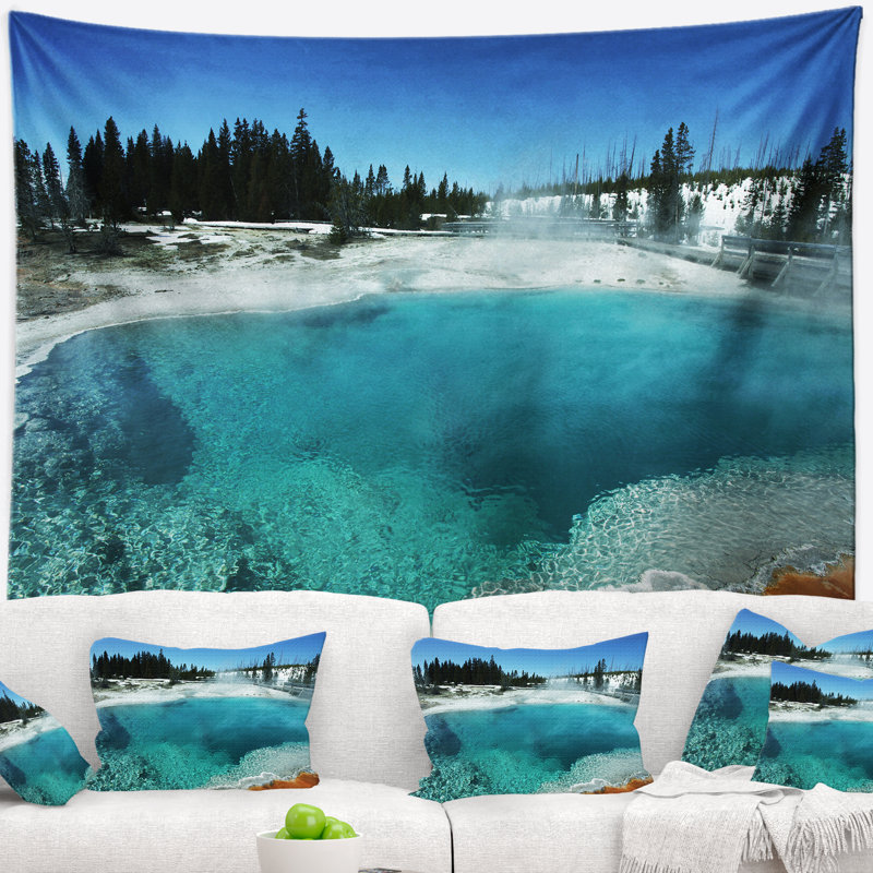 Tapisserie yellowstone de jardin magnifique blue lake, H 68 po x l 80 po