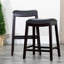 Élégant tabouret de comptoir de 24 po avec coussin de siège en cuir noir-795409362-795409361-795409375