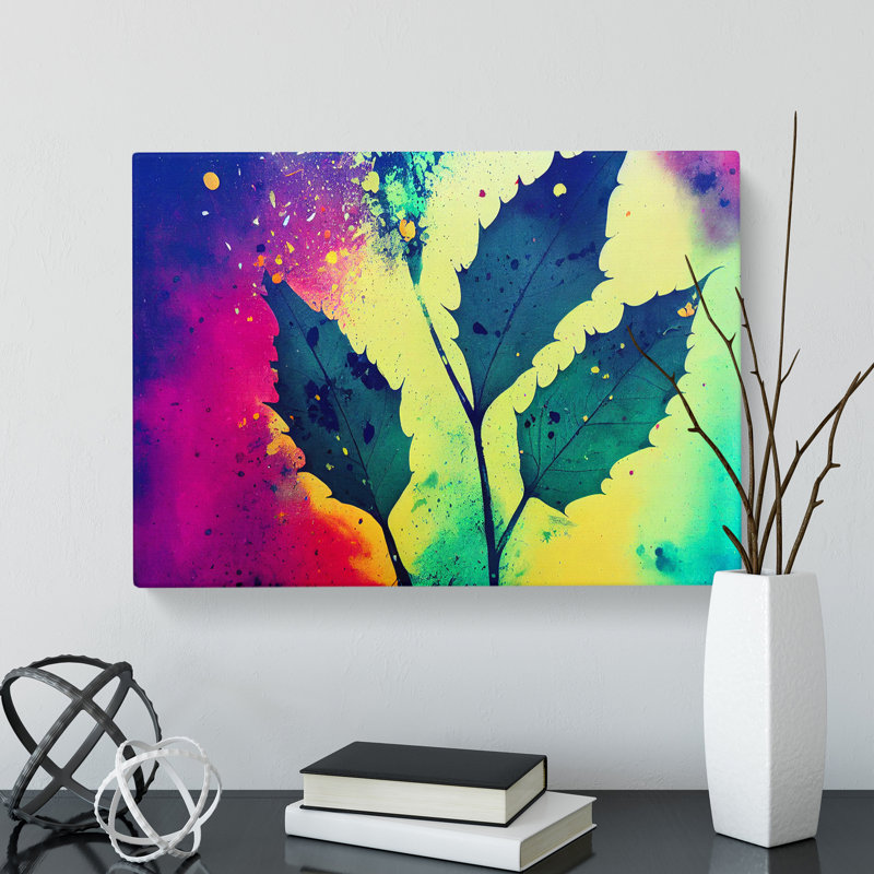 Paint Leaf Splash Vol.4 - Wrapped Canvas, 35cm H x 50cm W x 3cm D