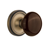 Classic Rosette with Brown Porcelain Door Knob