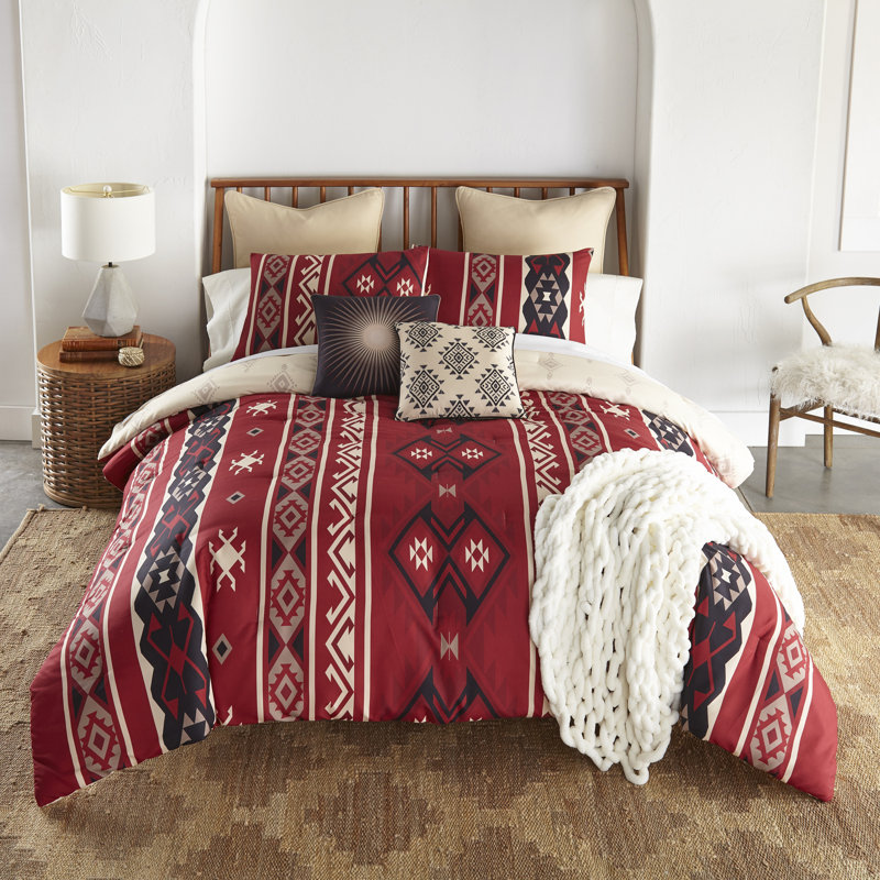 Machine Tufted Ikat Comforter Set, King Comforter + 2 King Pillowcases