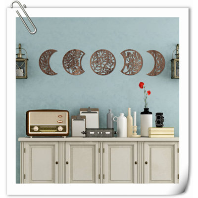 Décoration murale 5 pièces phase de lune