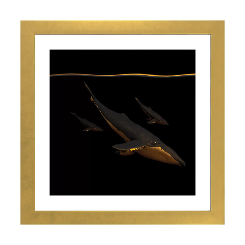 Bond III - impression d'art graphique, Papier encadré doré, Blanc, H 16 po x l 16 po x p 1 po