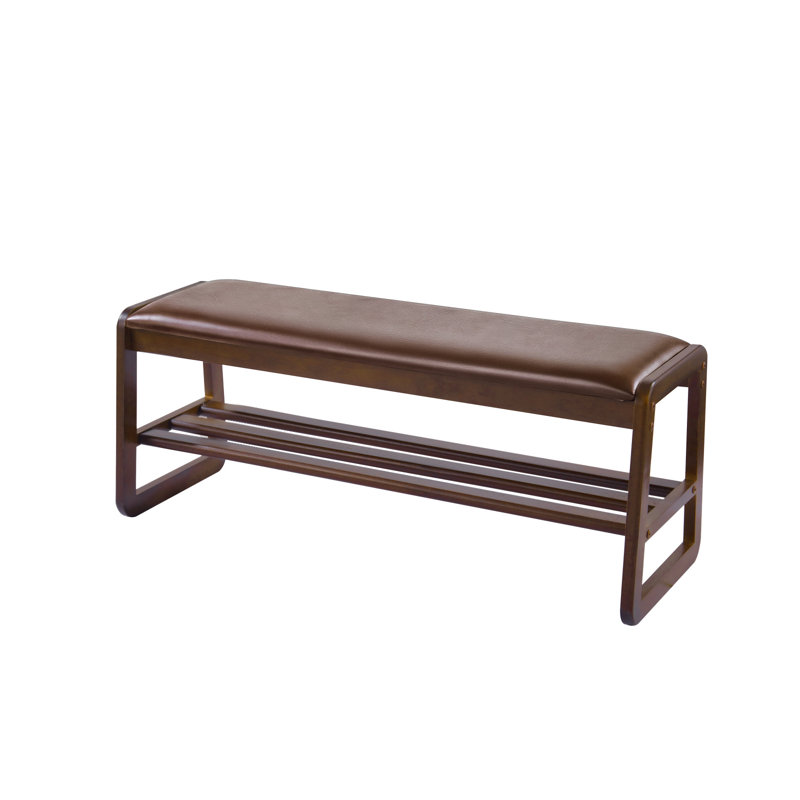 Banc de rangement pour chaussures en bois massif, banc d'entrée en molleton avec rangement pour chaussures, blanc crème