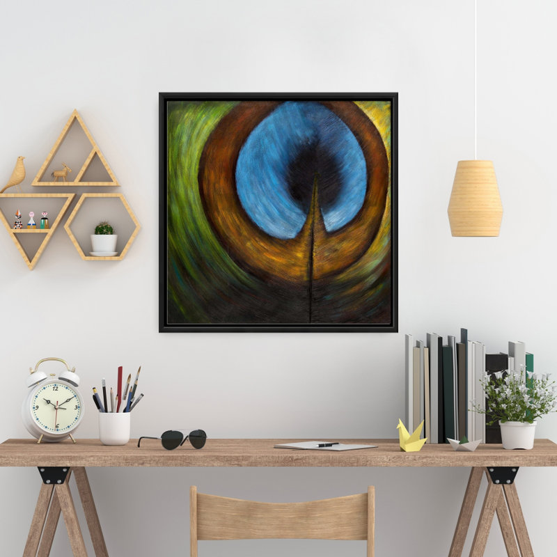 " Peacock Feather Center ", 24" H x 24" W