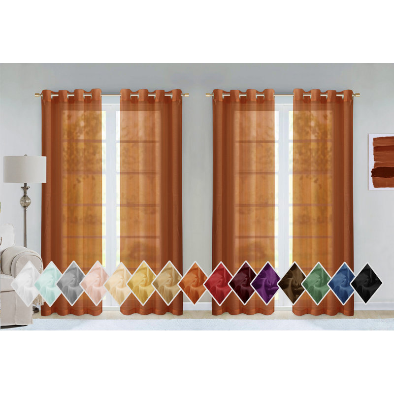 Gwenith Sheer Curtain Pair, Spice
