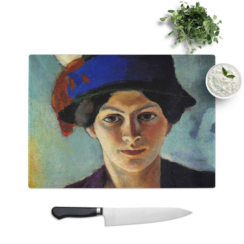 Portrait of a Woman by August Macke Chopping Board, 0.4cm H x 28.5cm W x 39cm L