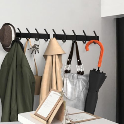 Crochets muraux, crochets à serviettes en aluminium robustes pour suspendre un manteau, un chapeau, une clé, des vêtements, un crochet de placard pour la cuisine, la salle de bain, le bureau (paquet de 5 crochets en forme de «C»)