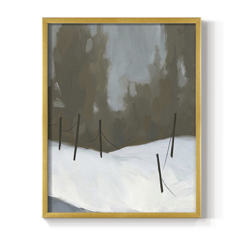 Deep Snow IV Framed Print - Solid Wood, 11" H x 9" W, Gold Framed