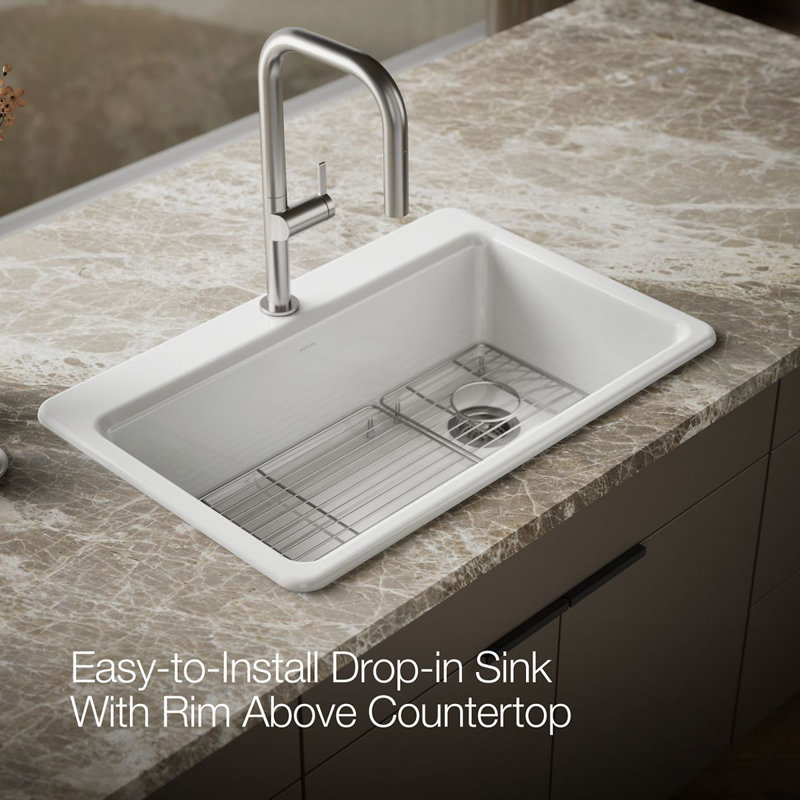 Riverby 33" Top-Mount Single-Bowl Kitchen Sink, 1 hole, White