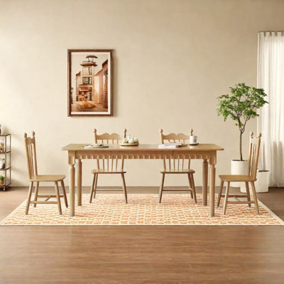 French retro dining table and chair combination
