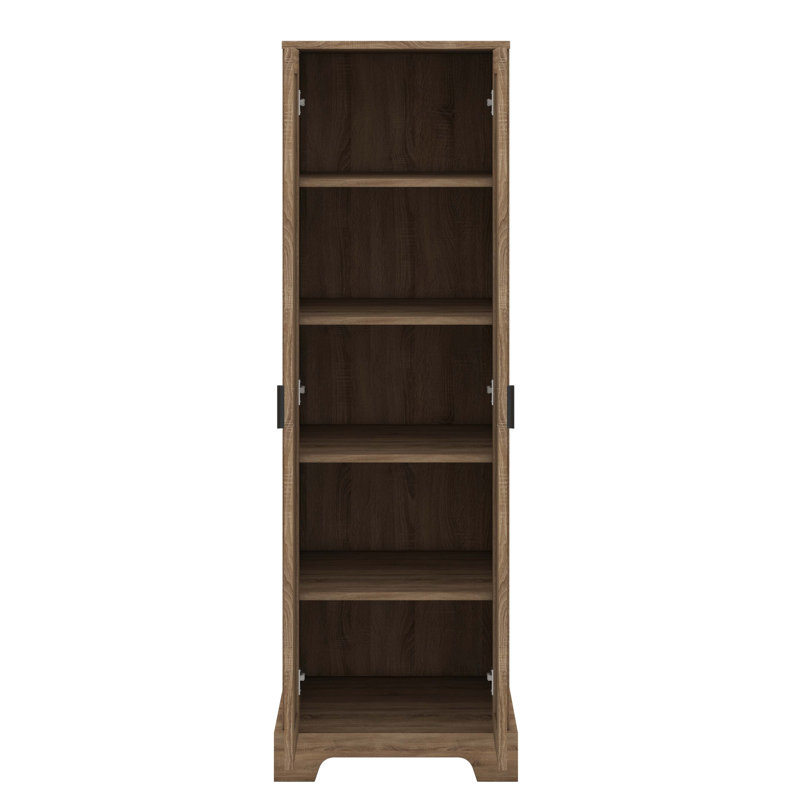 Armoire de rangement avec deux portes pour la salle de bain et le bureau, équipée d'une tablette réglable