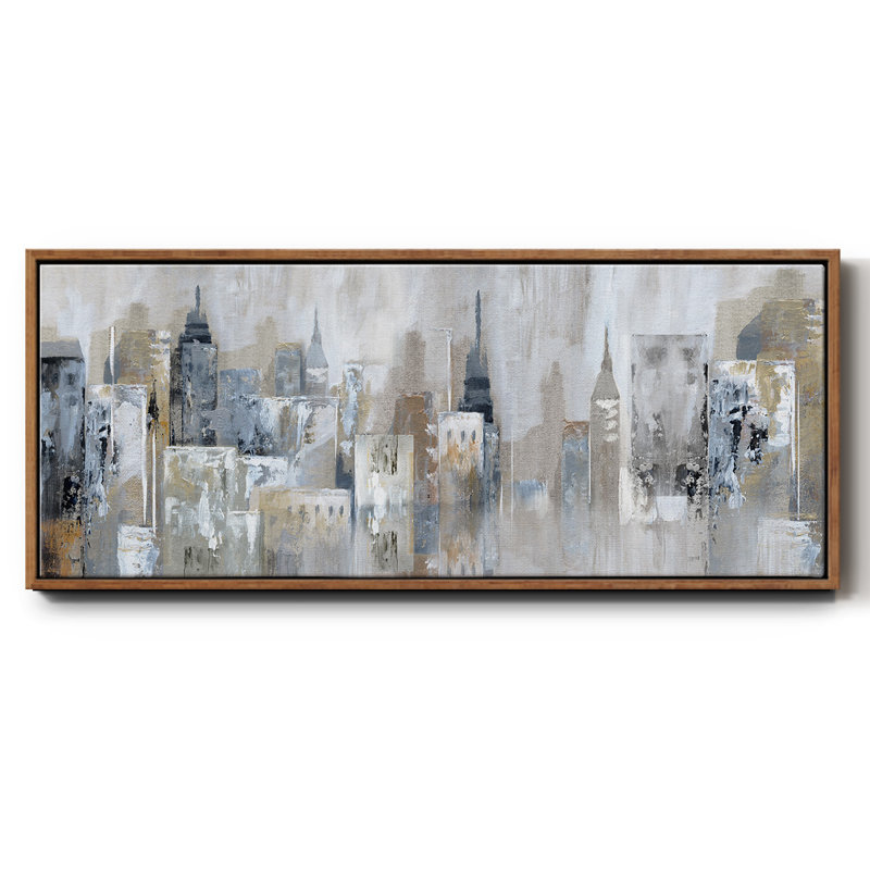Bay City Reflection- Framed Canvas, 20" H x 50" W